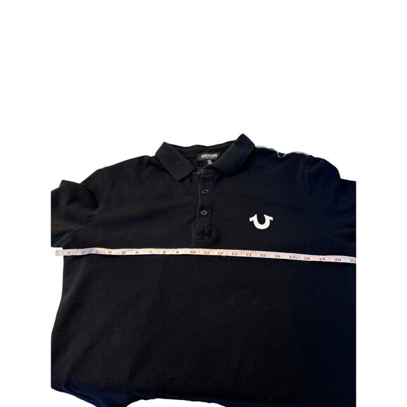 True Religion Damask Long Sleeve Polo Men's Size Large Preppy Casual - Picture 6 of 7